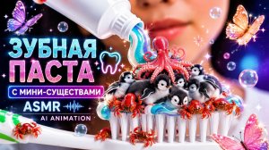 🦷 Зубная Паста с Мини-Существами | ASMR AI Animation как Мультик!
