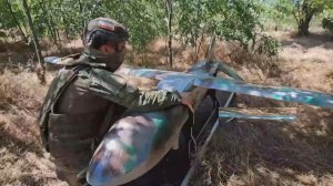 Запуск дрона Мерлин-ВР артиллеристами России