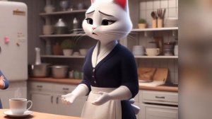 Котёнку стало стыдно перед всеми на вечеринке у друга из-за мамы #История котенка #ai