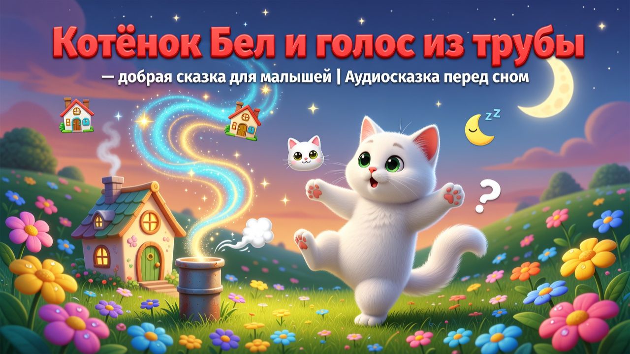 🐱💨🏠✨ «Котёнок Бел и голос из трубы» — добрая сказка для малышей | Аудиосказка перед сном 🌙💤