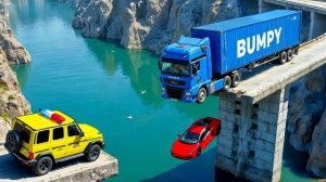 Автомобили против ОБРУШЕНИЯ сломанного моста - BeamNG drive