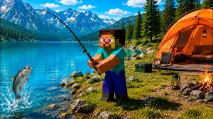 УЮТНЫЙ ДЕНЬ СТИВА В ПОХОДЕ 🏕️🔥 МАЙНКРАФТ АСМР: ГОТОВКА, РЫБАЛКА И ОТДЫХ У ОЗЕРА