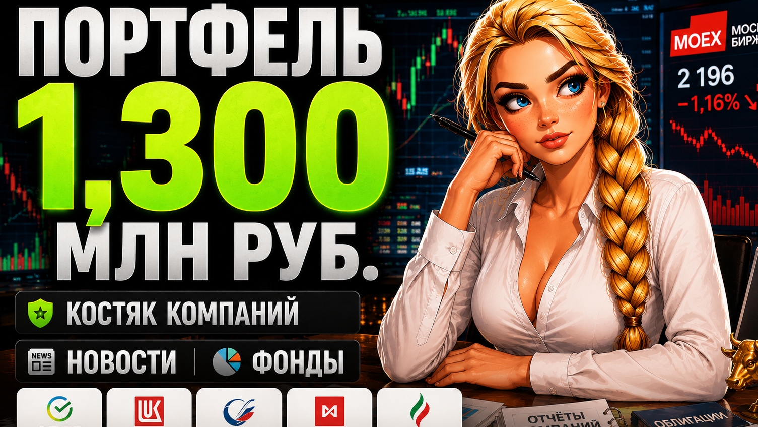 Портфель Акций на 1,300 МЛН РУБ l КОСТЯК моего портфеля l Новости Фонды
