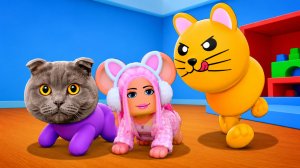 ИГРАЕМ В КОШКИ-МЫШКИ С КОШЕЧКОЙ БАТТЕРС В РОБЛОКС! Cat VS Mouse