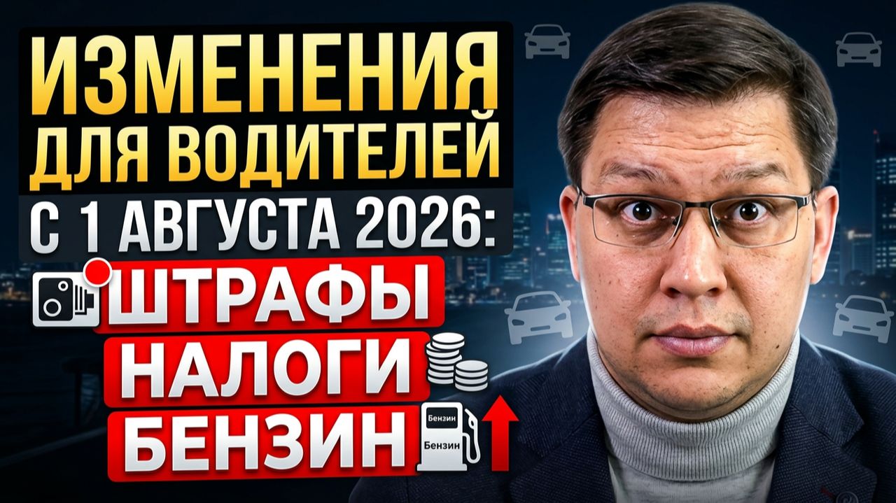 Изменения для водителей с 1 августа 2026: штрафы, бензин, налоги, ОСАГО