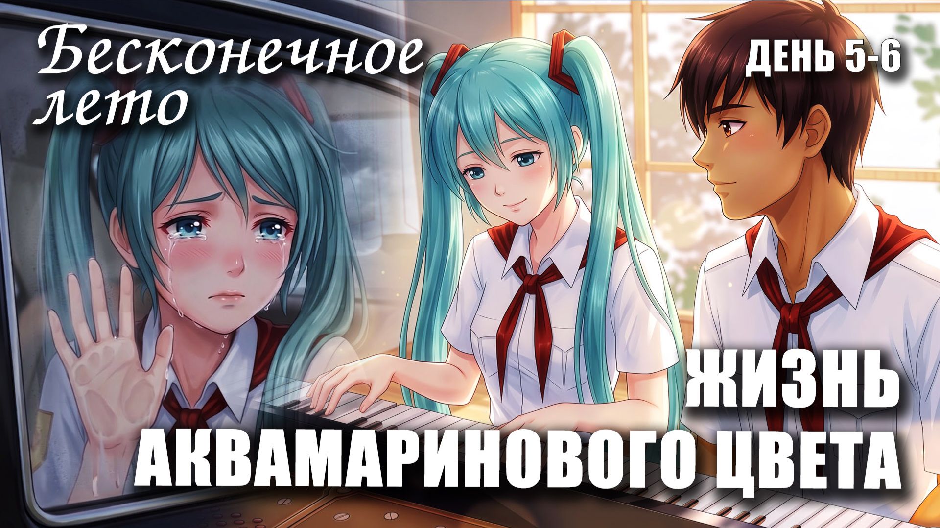 Бесконечное лето «ЖИЗНЬ АКВАМАРИНОВОГО ЦВЕТА» день 5-6, (лучший мод) / Everlasting Summer мод с МИКУ