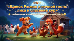 🐶🦊🐔✨ «Щенок Рыжик и ночной гость: лиса и спасение кур» — добрая сказка для малышей| Аудиосказка