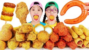Жареная куриная колбаска Мукбанг DONA ДОНА Русский