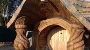 оформление дачного домика из  арт бетона в  сказочном стиле мастер Виталь.