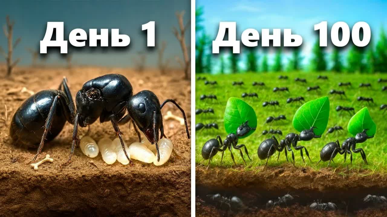 Моделирование Муравьиной Колонии В Течение 100 Дней