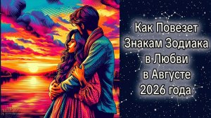 Как Повезет Знакам Зодиака в Любви в Августе 2026 года