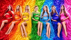 [Тим Тин] - Мы Стали Радужными Мамами! Девушка Каждого Цвета Беременна