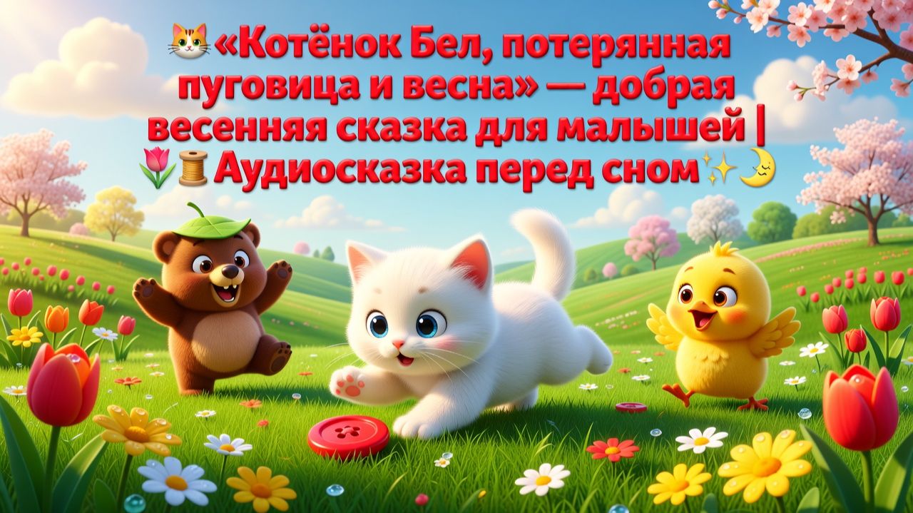 🐱🧵 «Котёнок Бел, потерянная пуговица и весна» — добрая весенняя сказка для малышей | Аудиосказка