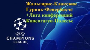 ЛЧ Жальгирис-Клаксвик, Гурник-Фенербахче, ЛК Копенгаген-Полесье прогнозы на футбол 29 июля 2026 #ЛЧ