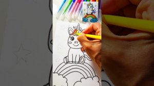 Как нарисовать милого единорога поэтапно | Рисуем фломастерами 🦄