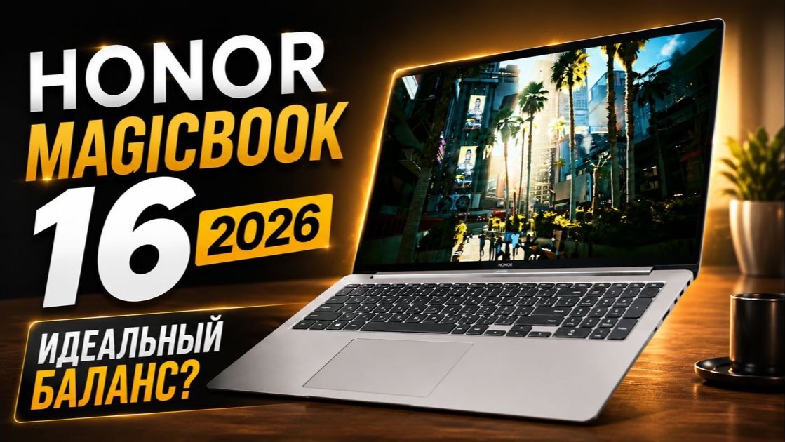 Сбалансированный Honor MagicBook 16 2026. Обзор.