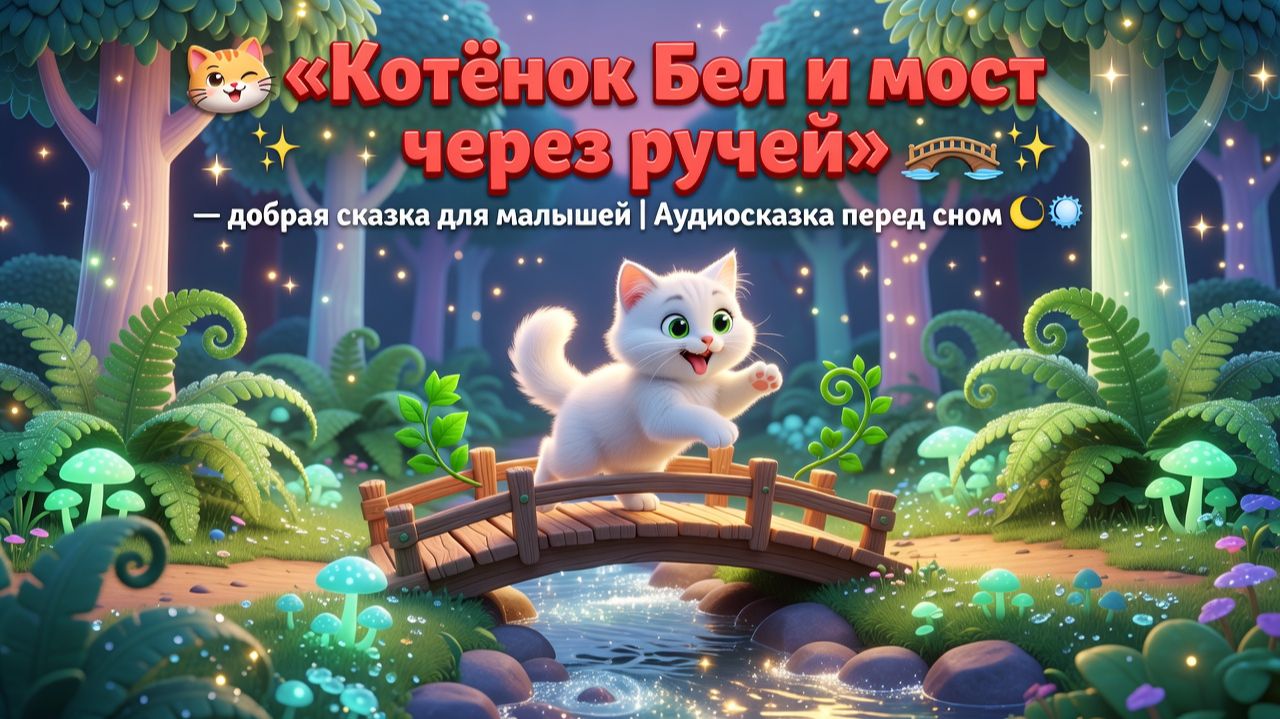 🐱🌿🌉✨ «Котёнок Бел и мост через ручей» — добрая сказка для малышей | Аудиосказка перед сном 🌙💤