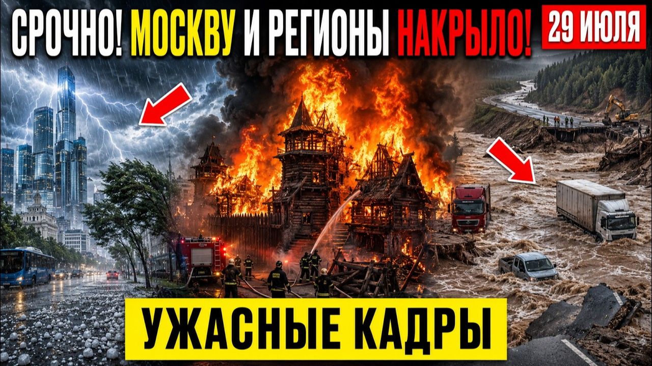 Новости Сегодня 29.07.2026 - Срочный выпуск❗ Циклон идёт к Москве❗ Россия в опасности❗ ЧП Катаклизмы