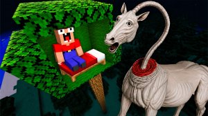 🐎🌳ПОСТРОИЛ ДОМ НА ДЕРЕВЕ ОТ ДЛИННОЙ ЛОШАДИ В МАЙНКРАФТ! ГЛАЗАСТАЯ МОРДА MINECRAFT