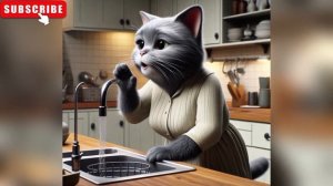 Котёнка ругает бабушка-кошка 🥴 за то, что он устроил беспорядок в продуктовом магазин