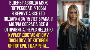 В день развода муж потребовал, чтобы я вернула все его подарки за 15 лет брака. Я молча собрала все