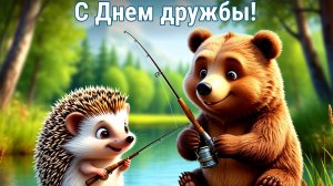 С днём друзей. Красивая музыкальная открытка.