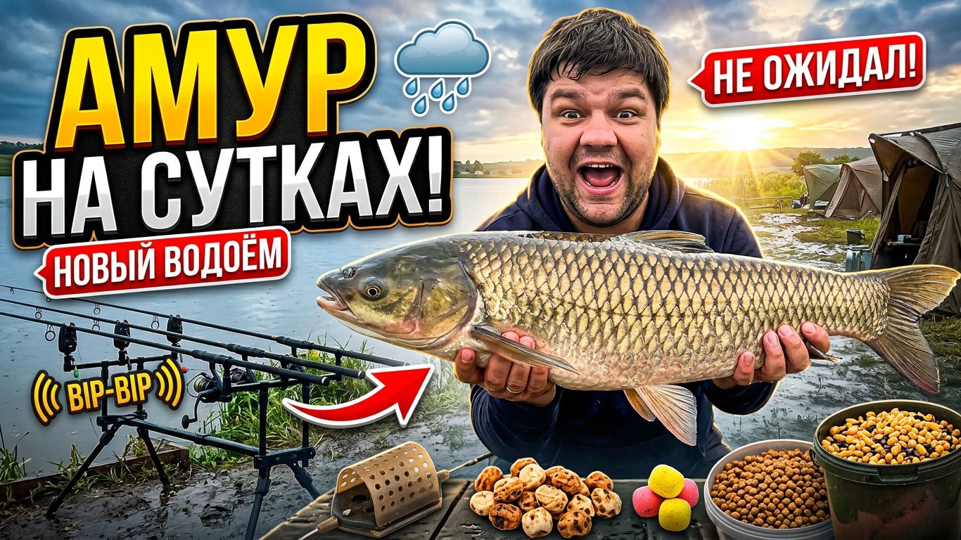 Суточная рыбалка на водоёме 