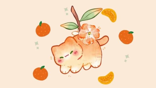 Оранжевого кота лофи Lofi 🍊 1 час кафе мелодий 🍒☀️