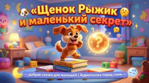 🐶🤫✨ «Щенок Рыжик и маленький секрет» — добрая сказка для малышей | Аудиосказка перед сном 🌙💤