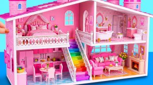 💖🏡 Постройте самый красивый простой розовый дом Барби с радужной лестницей ❤️ #Миниатюрный дом