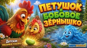 ПЕТУШОК И БОБОВОЕ ЗЁРНЫШКО 🌱 | Детская песенка-сказка | Добрая сказка для детей | МУЛЬТФИЛЬМЫ