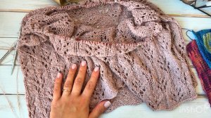 Ажурный узор спицами « цветки лотоса»