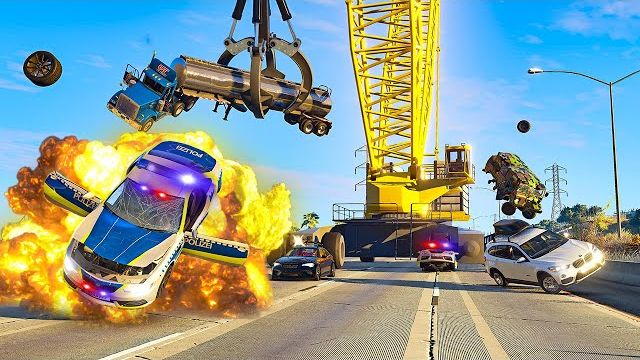 Экстремальная погоня на гоночной машине BeamNG Drive