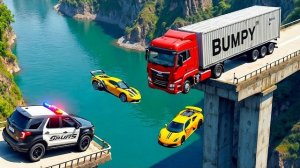 Автомобили против ОБРУШЕНИЯ сломанного моста - BeamNG.drive терпит неудачу и вылетает из строя