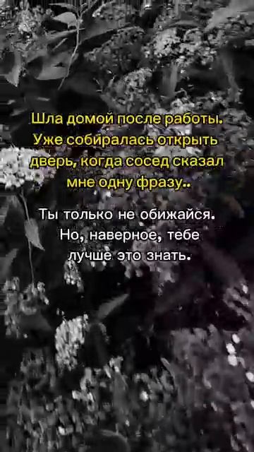 Шла домой после работы. Уже собиралась открыть дверь, когда сосед сказал мне одну фразу…
