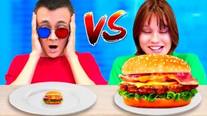 🍔БОЛЬШАЯ ПРОТИВ МАЛЕНЬКАЯ ЕДА ЧЕЛЛЕНДЖ