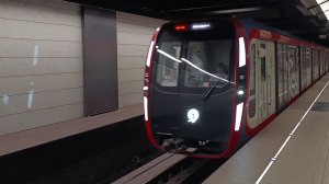 Московский метрополитен станция прибывает поезд Москва | Столица России
