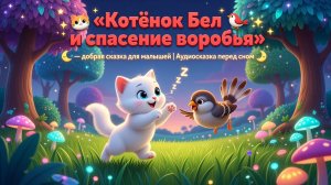 🐱🐦✨ «Котёнок Бел и спасение воробья» — добрая сказка для малышей | Аудиосказка перед сном 🌙💤