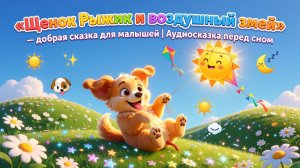 🐶🪁☀️✨ «Щенок Рыжик и воздушный змей» — добрая сказка для малышей | Аудиосказка перед сном 🌙💤