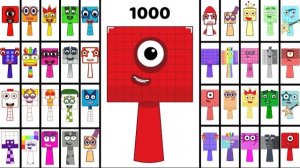 Шоу эволюции Спрунки с числовыми блоками (1-1000): Спрунки с числовыми блоками от одного до тысячи