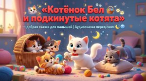 🐱🧺🐾✨ «Котёнок Бел и подкинутые котята» — добрая сказка для малышей | Аудиосказка перед сном 🌙💤