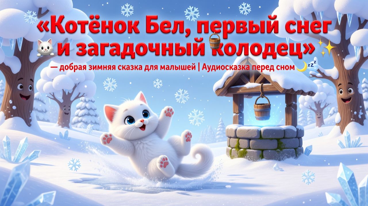 🐱Котёнок Бел, первый снег и загадочный колодец — добрая зимняя сказка для малышей | Аудиосказка