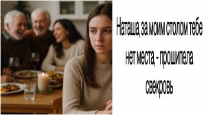 Истории из жизни|Наташа за моим столом тебе нет места - прошипела свекровь|