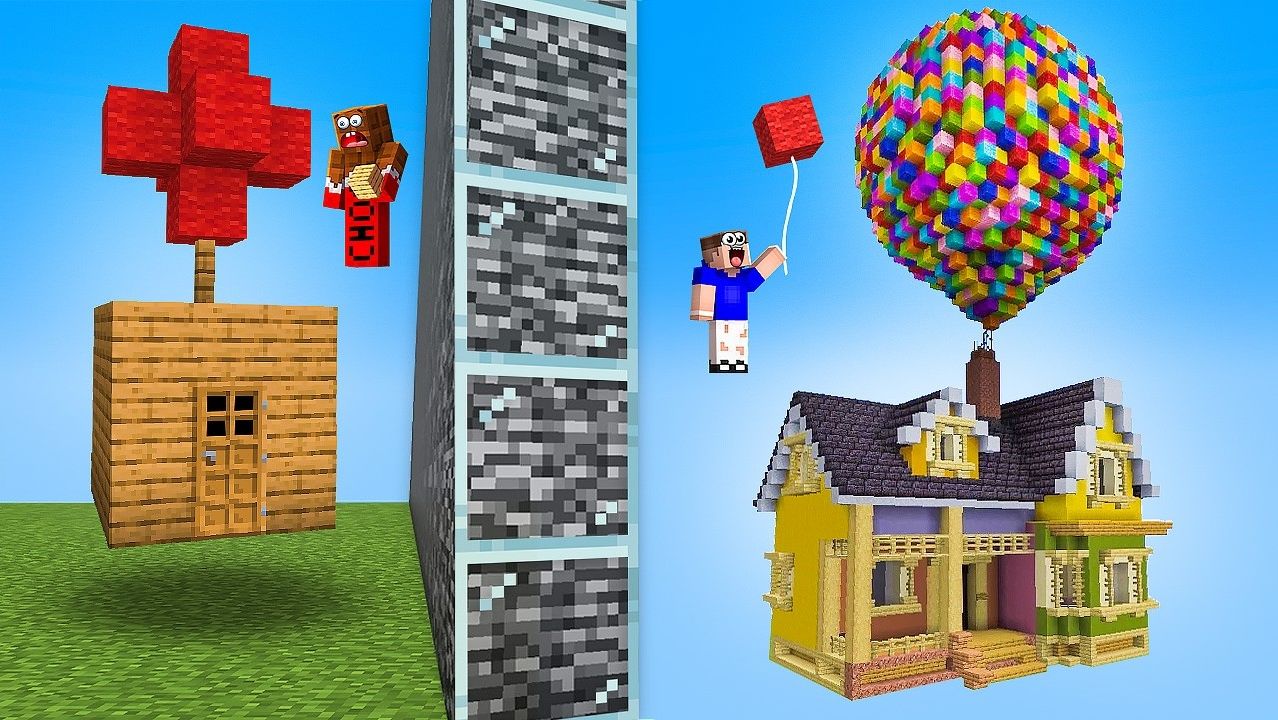 НУБ И ПРО СТРОЯТ ЛЕТАЮЩИЙ ДОМ! БИТВА ПОСТРОЕК В МАЙНКРАФТ - (ВЛАДУС) #Minecraft #Майнкрафт