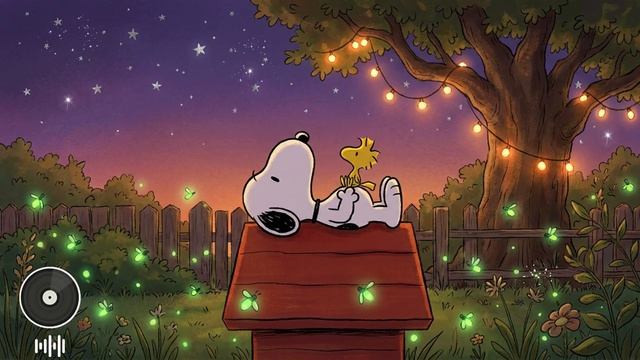 Летняя ночь со Снуппи и Вудстоком 🌙 Уютный лоуфай джаз и блюз | Cozy Lofi Jazz Blues Music | Snoopy