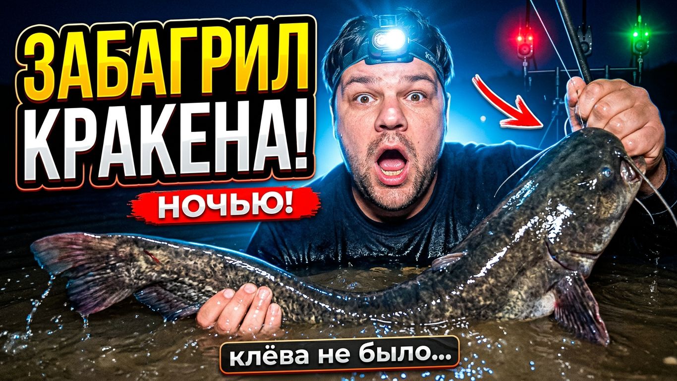 Ночная рыбалка на Озерах Адыгеи. Забагрил кракена