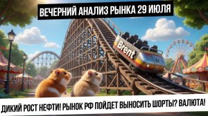Вечерний анализ рынка 29 июля. Нефть растет! Валюта идет вверх! Рынок РФ готов к выносу шортов?