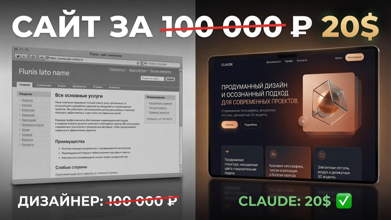 Claude Design УНИЧТОЖИТ веб-дизайнеров? Это выглядит слишком хорошо