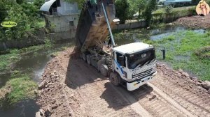 Строительство, засыпка водного канала