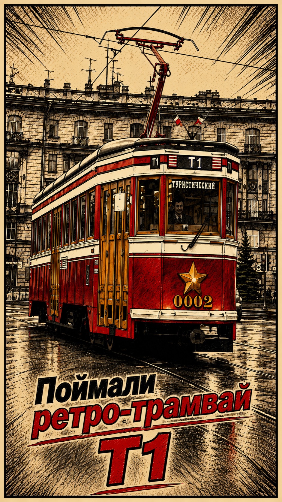 МУЗЕЙ НА КОЛЁСАХ! Андрей едет на самом красивом ретро-трамвае СПб 🚃